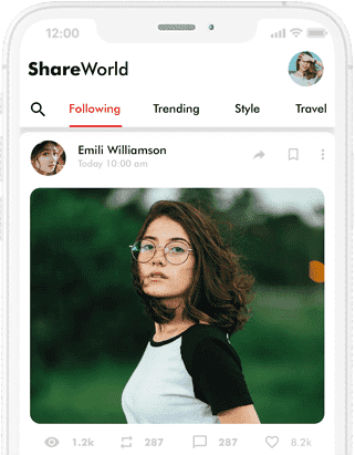 Shareworld - Post, Story, Social Video Sharing App at opus labworks