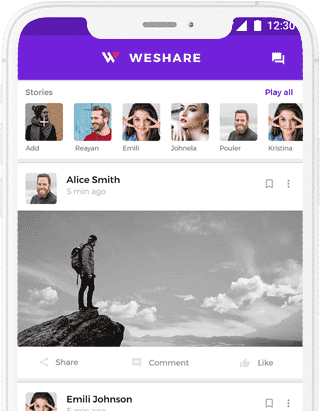 Weshare - Social Media Sharing App at opus labworks
