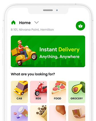 DeliQ - eCommerce Food Grocery Delivery App, Cab Booking, Peer to Peer Delivery App at opus labworks