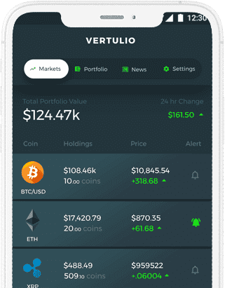 Vertulio - Cryptocurrency app, Wallet & NFT Tracker App at opus labworks